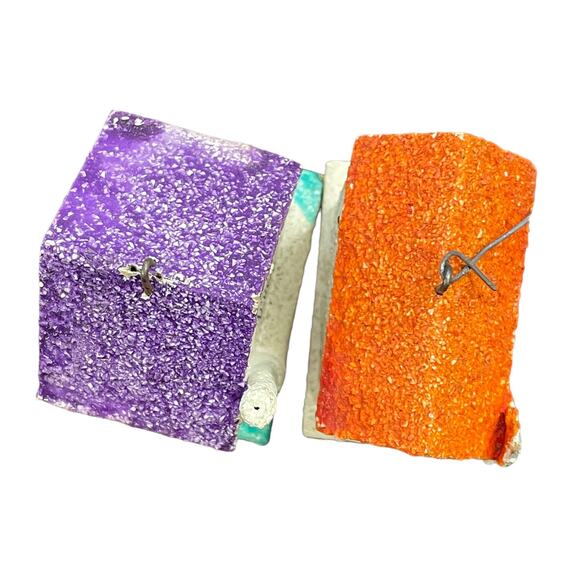 Putz Sugar House Japan Cardboard Glitter House Small Ornament Lot of 4 Vtg READ - Picture 16 of 16